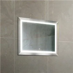 Cermin LED Berbingkai Emas Persegi Panjang